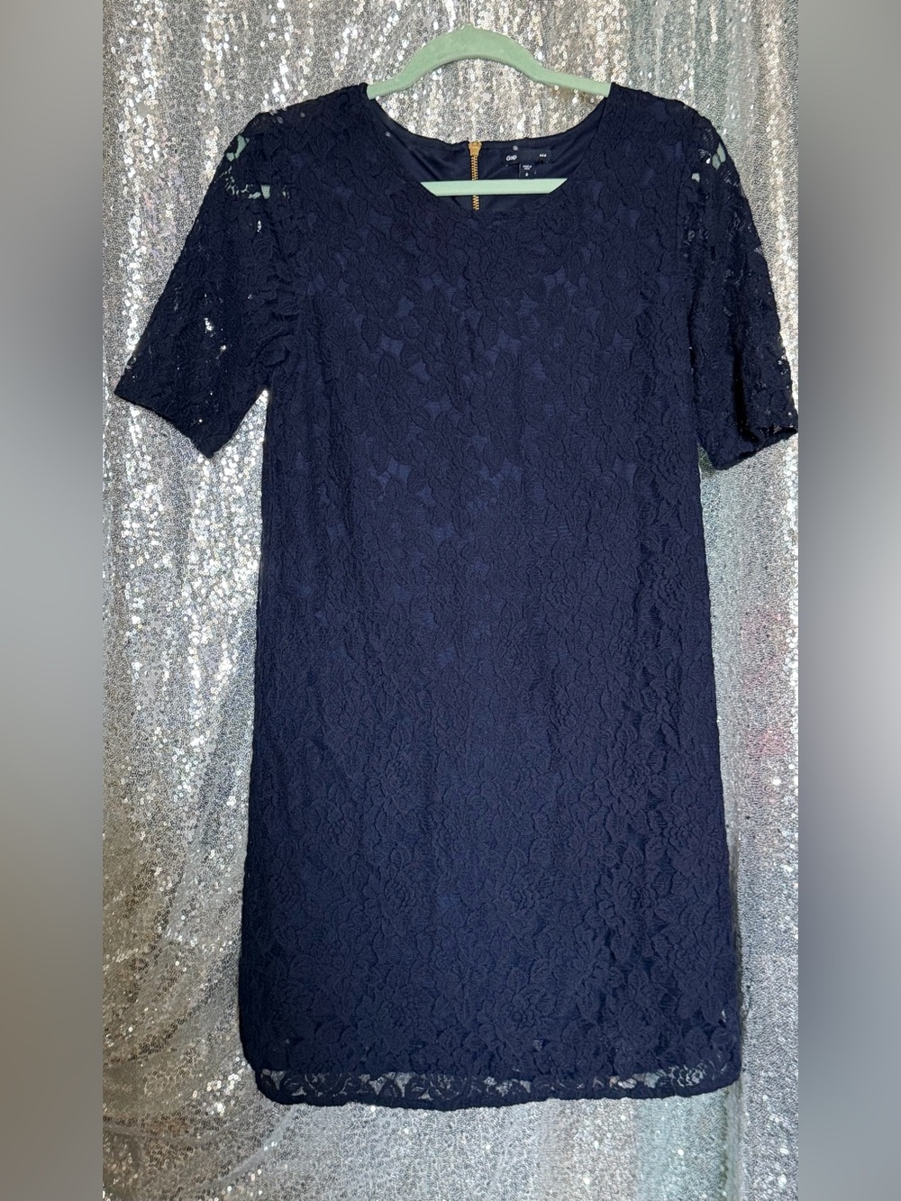 Gap Women's Navy Floral Lace Shift Dress Size 8 - Picture 14 of 14